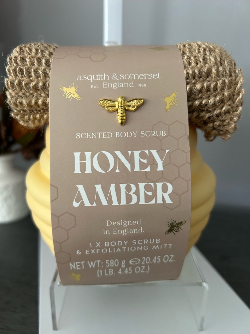 Asquith & Somerset Honey Amber Scented Body Scrub and mitt
